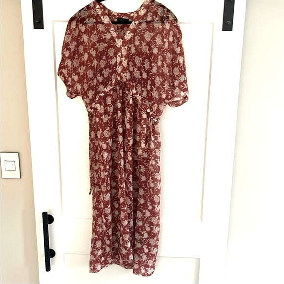 Rag & Bone Elyse Floral dress in pecan - Picture 6 of 6